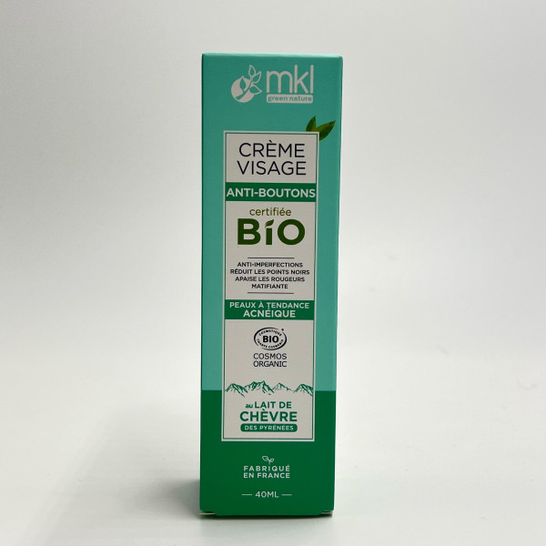 Crème Visage Anti-Imperfections Lait de Chèvre Bio – MKL (40 mL)