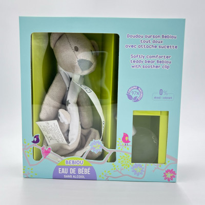 Bébiou – Coffret Eau de Bébé Sans Alcool + Doudou Ourson