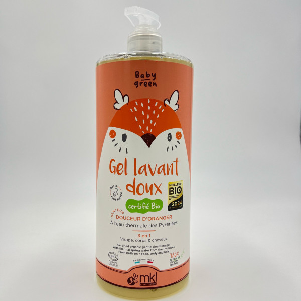 MKL – Gel Lavant Doux Baby Green Bio – 3 en 1 Visage, Corps & Cheveux