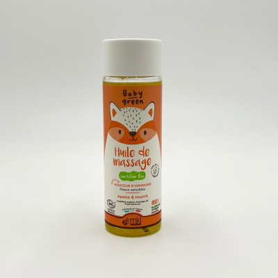 MKL – Huile de Massage Baby Green Bio à la Fleur d’Oranger – Peaux Sensibles