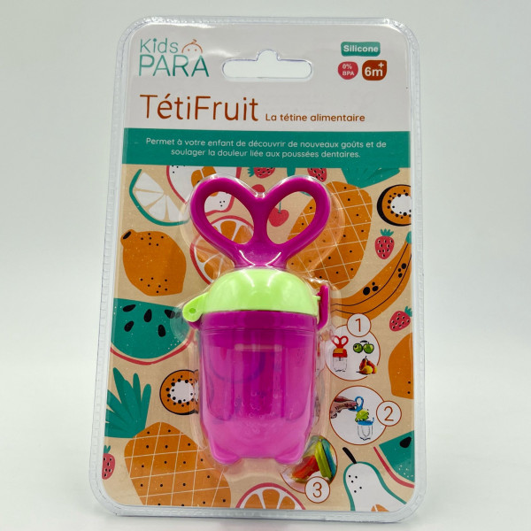 Kids Para – Tétifruits Tétine Alimentaire Silicone – 6 mois et + – Rose