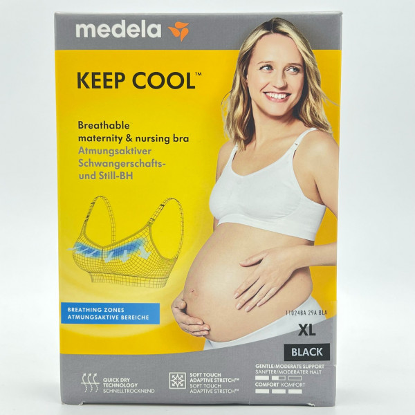 Soutien-gorge maternité & allaitement Medela Keep Cool™ respirant – Taille XL – Noir