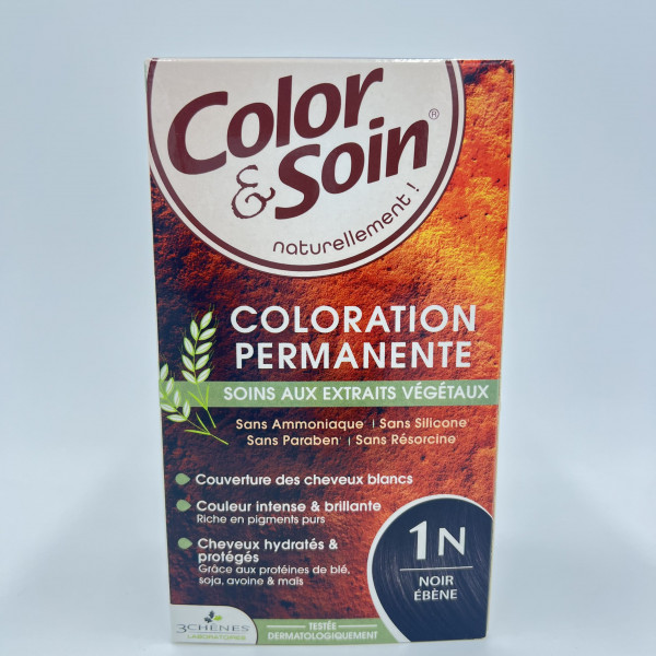 Color & Soin – 1N Noir Ébène – Coloration Permanente aux Extraits Végétaux