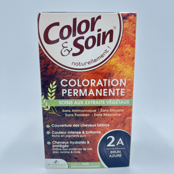 Color & Soin – 2A Brun Azuré – Coloration Permanente aux Extraits Végétaux