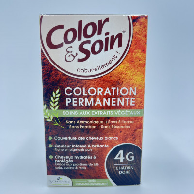 Color & Soin – 4G Châtain Doré – Coloration Permanente aux Extraits Végétaux