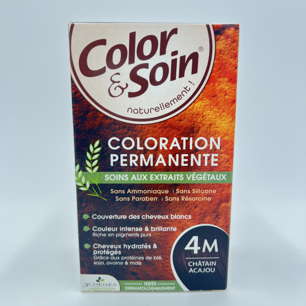 Color & Soin – 4M Châtain Acajou – Coloration Permanente aux Extraits Végétaux