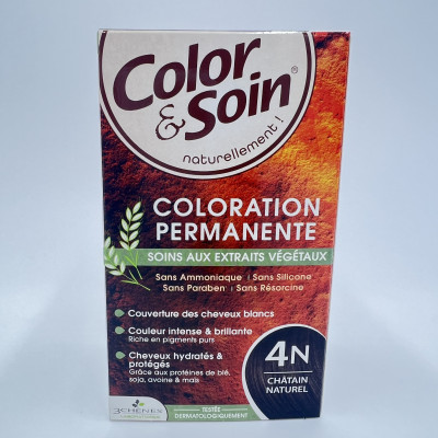Color & Soin – 4N Châtain Naturel – Coloration Permanente aux Extraits Végétaux