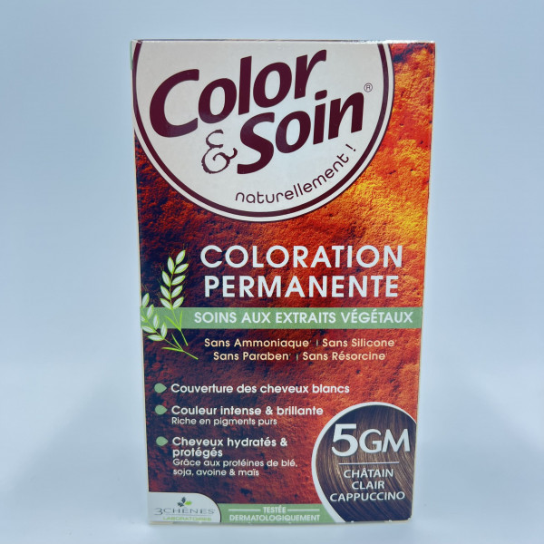 Color & Soin – 5GM Châtain Clair Cappuccino – Coloration Permanente aux Extraits Végétaux