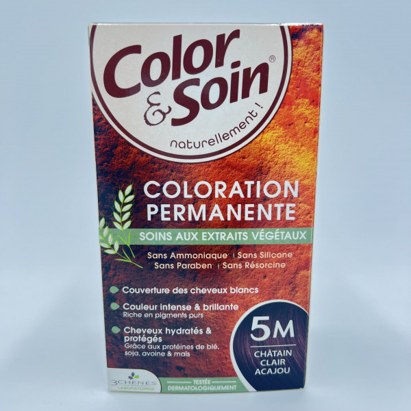 Color & Soin – 5M Châtain Clair Acajou – Coloration Permanente aux Extraits Végétaux