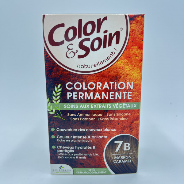 Color & Soin – 7B Marron Caramel – Coloration Permanente aux Extraits Végétaux