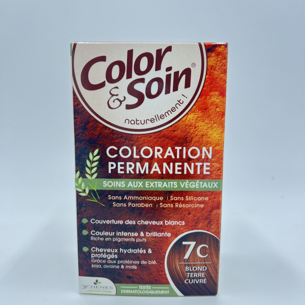 Color & Soin – 7C Blond Terre Cuivré – Coloration Permanente aux Extraits Végétaux