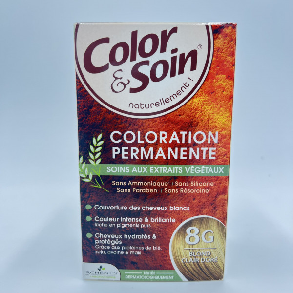 Color & Soin – 8G Blond Clair Doré – Coloration Permanente aux Extraits Végétaux