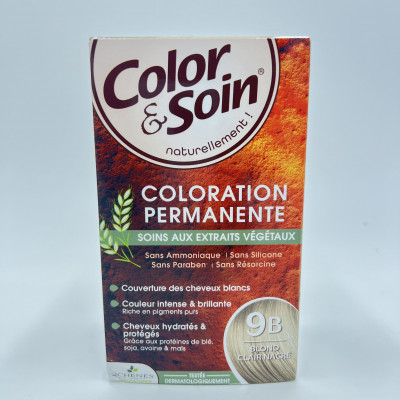Color & Soin – 9B Blond Clair Nacré – Coloration Permanente aux Extraits Végétaux