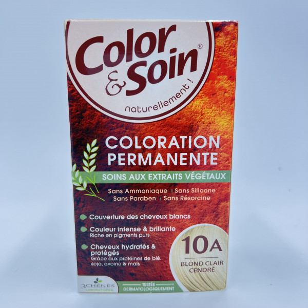Color & Soin – 10A Blond Clair Cendré – Coloration Permanente aux Extraits Végétaux