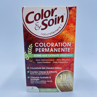 Color & Soin – 11A Blond Sable Cendré – Coloration Permanente aux Extraits Végétaux