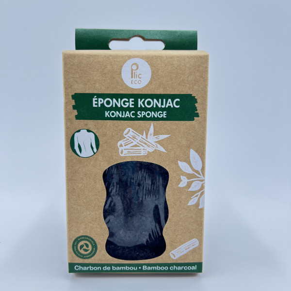 Éponge Konjac au Charbon de Bambou – Plic