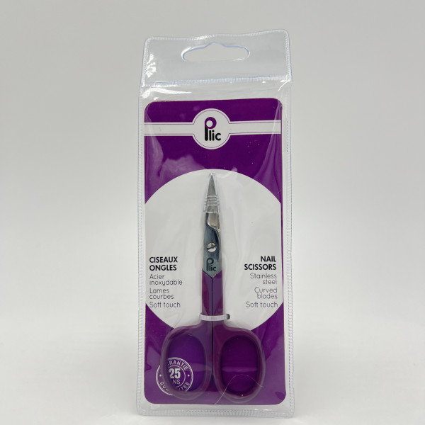 Ciseaux ongles inox lames courbes – Soft Touch – Plic