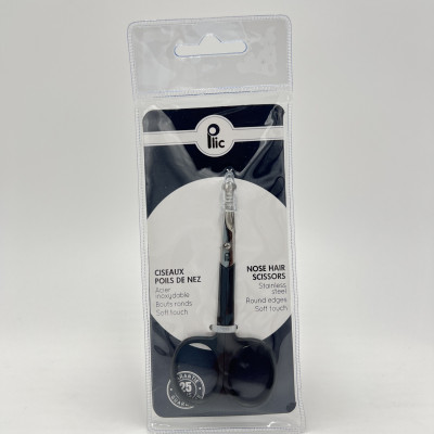 Ciseaux poils de nez en acier inox - bouts ronds - Soft Touch - Garantie 25 ans
