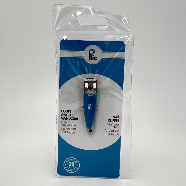 Coupe-ongles manucure en acier inox – bec arrondi, soft touch