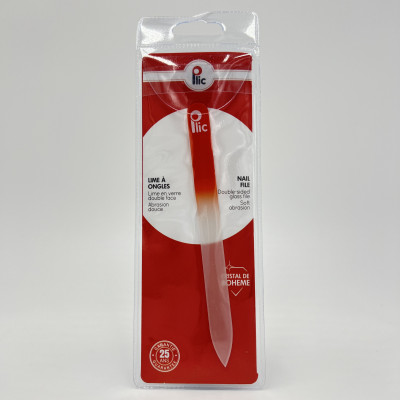 Lime à ongles en verre double face rouge – Abrasion douce