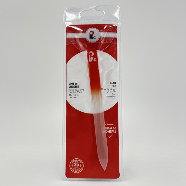 Lime à ongles en verre double face rouge – Abrasion douce