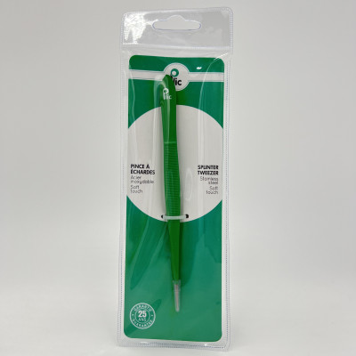 Pince à écharde verte en acier inox