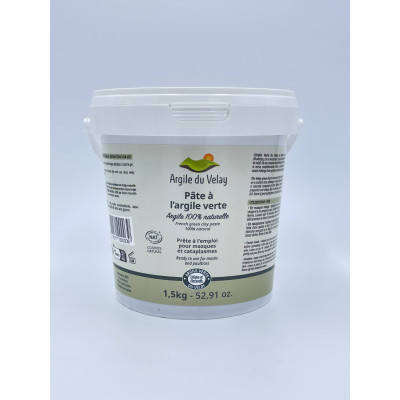 Pâte d’Argile Verte 100% Naturelle – 1,5 kg