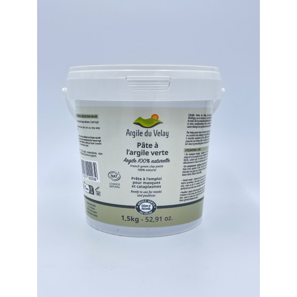 Pâte d’Argile Verte 100% Naturelle – 1,5 kg