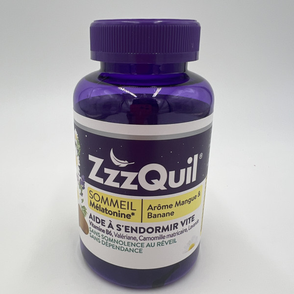 ZZZQUIL Sommeil mélatonine arôme mangue & banane 60 gommes