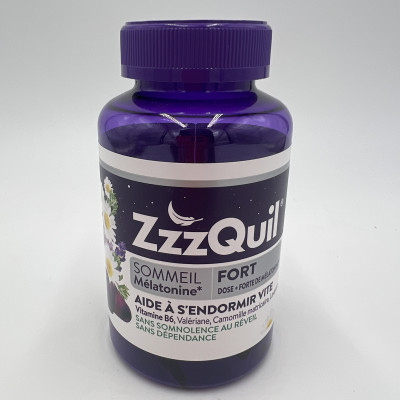 ZZZQUIL Sommeil mélatonine fort dose +forte de mélatonine 60 gommes