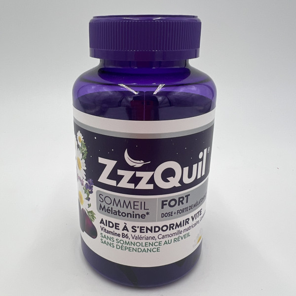 ZZZQUIL Sommeil mélatonine fort dose +forte de mélatonine 60 gommes