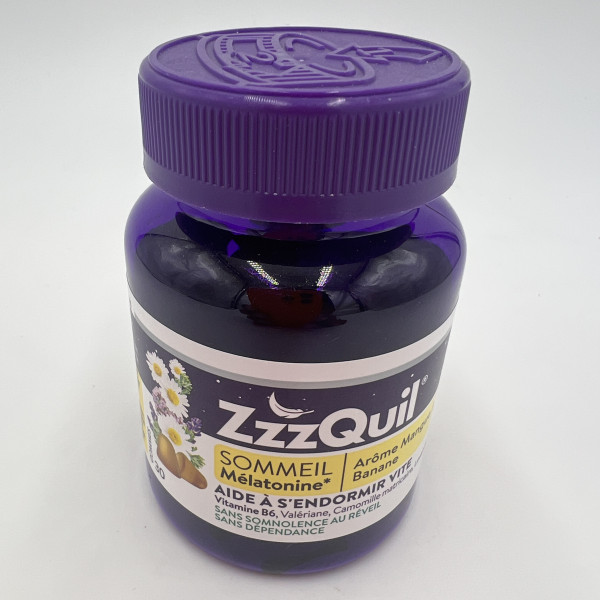ZZZQUIL Sommeil mélatonine arôme mangue & banane 30 gommes