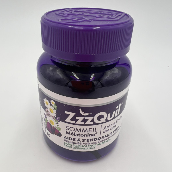 ZZZQUIL Sommeil mélatonine arôme fruits des bois 30 gommes