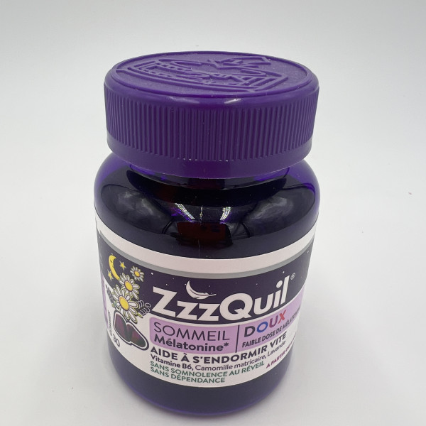 ZZZQUIL Sommeil mélatonine doux faible dose de mélatonine 30 gommes